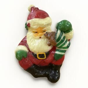 Vintage Santa Claus Shaped Wax Figural Candle 6” Christmas Decoration